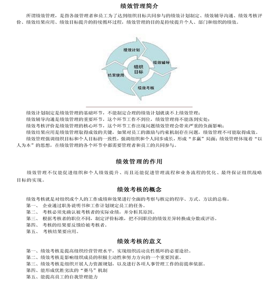 绩效管理咨询简介