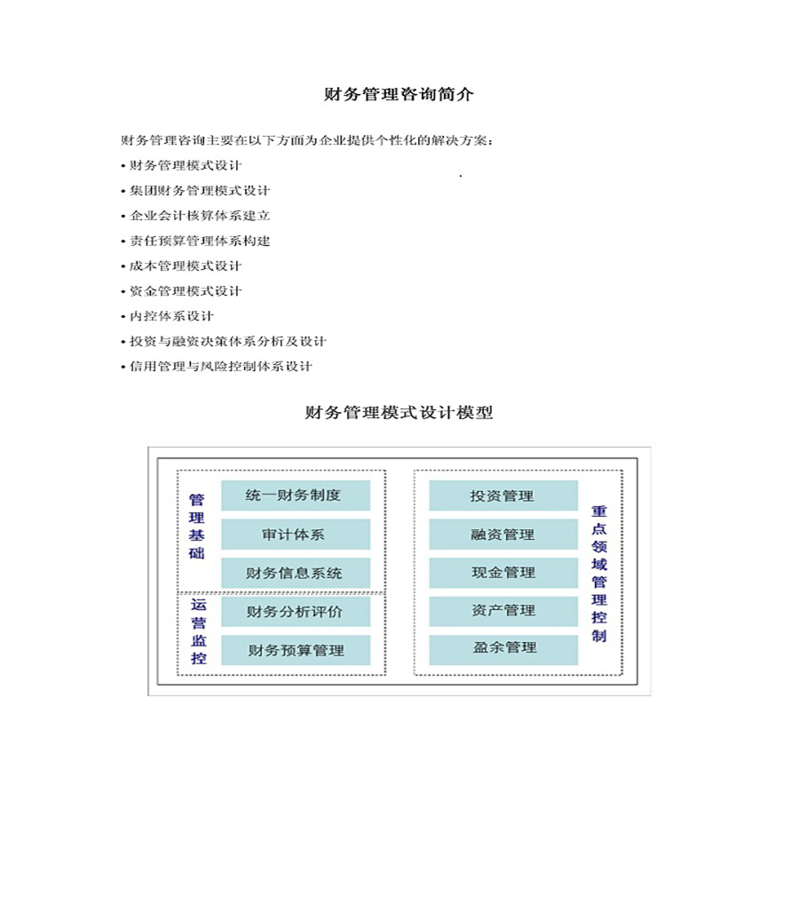 财务管理咨询简介